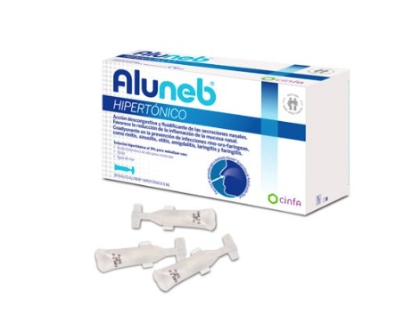 Hypertonisches Aluneb 5 ml 20 Fläschchen für Nasenspray. CINFA