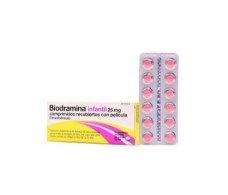 BIODRAMINA INFANTIL 25 MG COMPRIMIDOS RECUBIERTOS CON PELICULA, 12 COMPRIMIDOS