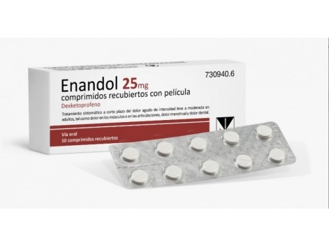 Enandol 25 mg 10 Comprimidos Recubiertos con Película 