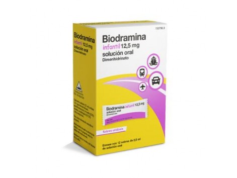Детский раствор для приема внутрь Biodramina 12,5 мг 12 палочек