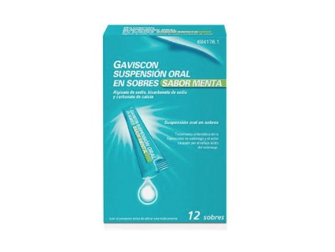 Gaviscon oral suspension 12 sachets mint flavor