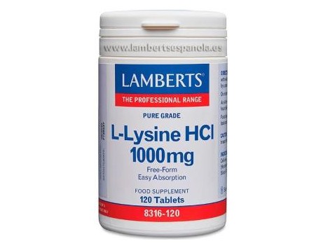 LAMBERTS L-LYSIN HCl 1000 mg. 120komp.
