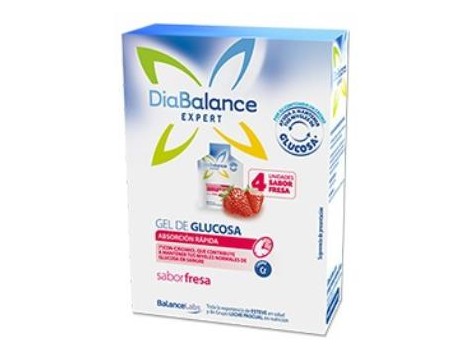 DIABALANCE gel glucosa absorcion rapida fresa 4ud.