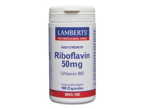 Lamberts Riboflavin (Vitamin B2) 50mg. 100 capsules