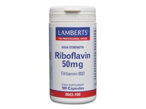 Lamberts Vitamina B2 50mg. Riboflavina. 100 Capsulas. Lamberts