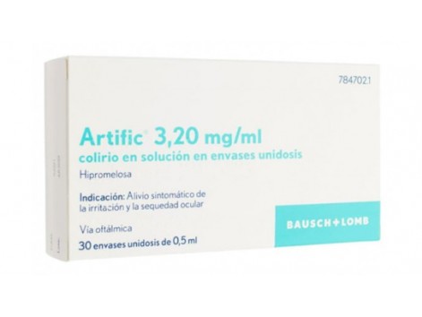 Artific 3,20 mg/ml Colirio en Solución 30 Unidosis 0,5 ml Artific 3,20 mg/ml Colirio en Solución 30 Unidosis 0,5 ml