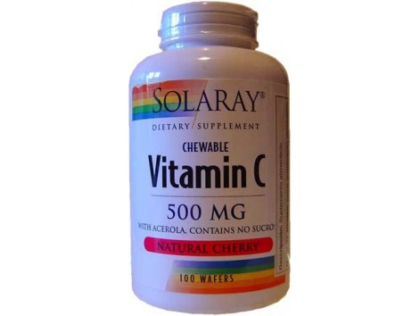 Solaray Vitamin C 500mg. 100 Kaubare Kirsche. Solaray