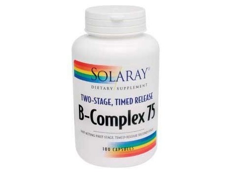 Solaray B Complex 75. 100 capsules delayed action.