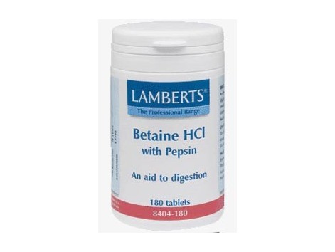 Lamberts Betaina HCI 324mg. / Pepsina NF 5mg. 180 comprimidos