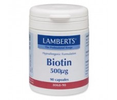 Lamberts Biotina 500mcg. 90 cápsulas. Lamberts