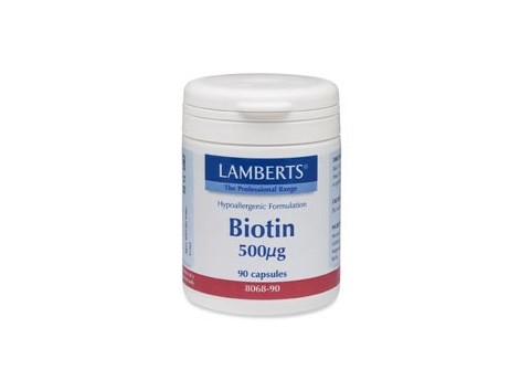 Lamberts Biotin 500 mcg. 90 Kapseln. Lamberts