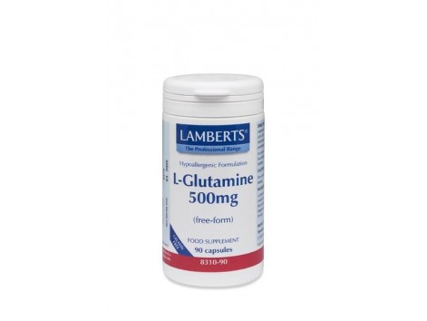 Lamberts L Glutamina 500mg. 90 capsulas. Lamberts
