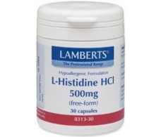 Lamberts L Histidina HCI 500mg. 30 capsulas. Lamberts