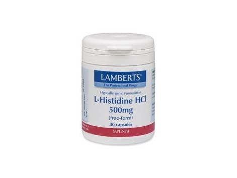 Lamberts L Histidina HCI 500mg. 30 capsulas. Lamberts