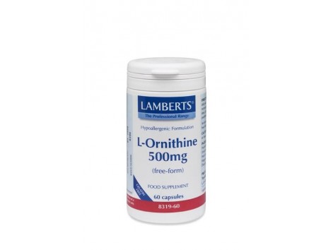 Lamberts L-Ornithine 500mg. 60 capsules