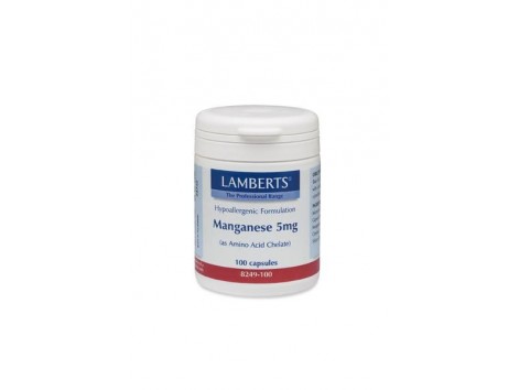 Lamberts Manganeso aminoquelado 5mg. 100 capsulas. Lamberts