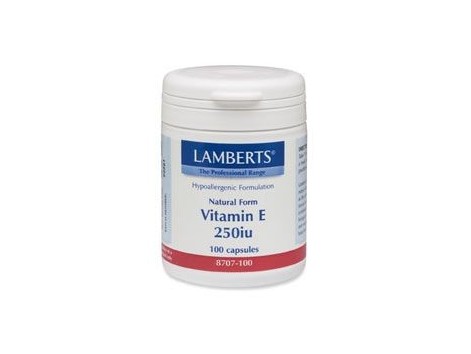 Lamberts Vitamina E 250ui. Natural. 100 cápsulas. Lamberts