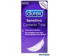 Durex Preservativo Sensitivo Contacto Total 6 unidades.