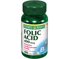 Nature's Bounty 400mg folic acid. 100 tablets