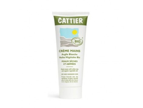 Cattier crema de manos con arcilla blanca 75ml.