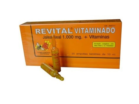 Revital Vitaminado. Jalea Real 1000mg. + Vitaminas. 20 ampollas