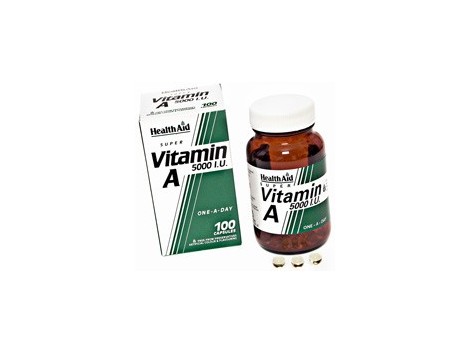 Health Aid Vitamina A 5000 UI con Vitamina D 400UI. 100 capsulas