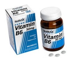 Health Aid Vitamin B6 (Pyridoxine HCl) 50mg Tablets 100's
