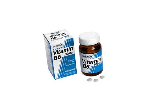 Health Aid Vitamin B6 (Pyridoxine HCl) 50mg 100 Tabletten