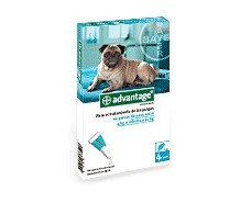 Advantage 100 perros de 4-10 kg.  4 pipetas