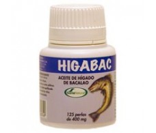 Higabac 125 perlas de 400 mg. Aceite de higado de bacalao