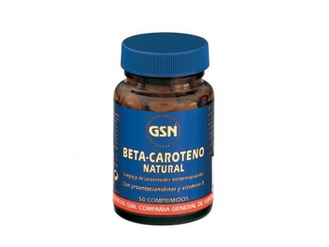 GSN Beta caroteno natural 50 comprimidos.