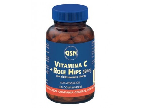 GSN Vitamina C + Rose Hips 100 comprimidos.