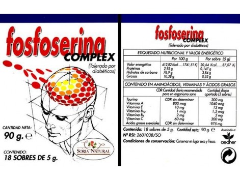Fosfoserina Complex 18 on 5 g. Soria Natural