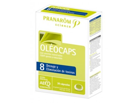 Pranarom Oleocaps-8 Drenaje y Elimina Toxinas 30 capsulas.