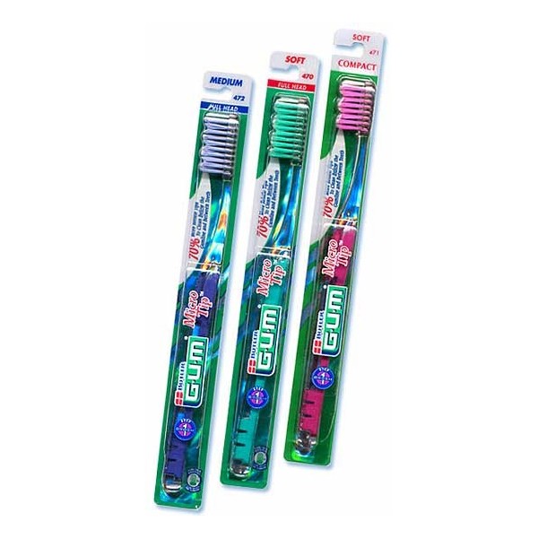 Cepillo Gum 470 MicroTip Tamaño mediano y textura media FARMACIA