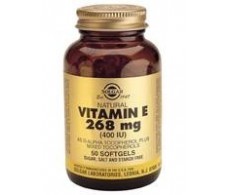 Solgar Vitamin E 400 IU 268 mg. 50 Capsules soft vegetables.