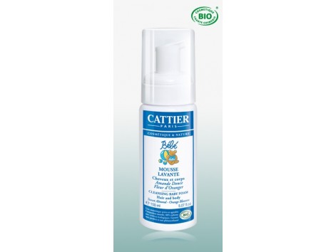 Cattier Espuma Limpadora Bebé Pele e Cabelo 150 ml.