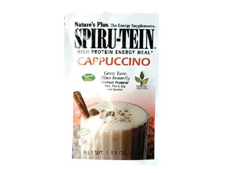 Nature's Plus Spiru-Tein Cappuccino mais de 32 gramas.