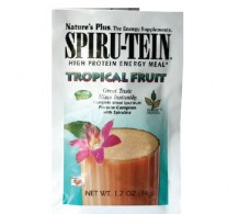Nature´s Plus Spiru-Tein Frutas Tropicales sobre 34 gramos.
