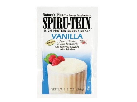 Nature's Plus Spiru-Tein Vanilla em 34 gramas.