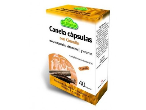 Cinnulin Canela (nível de açúcar) 40 cápsulas. DR Dunner.