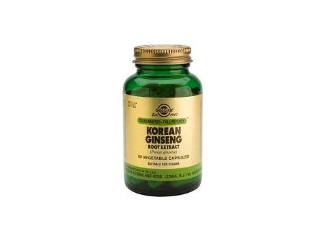 Solgar Korean Ginseng 60 capsulas vegetales. Extracto Estandariz